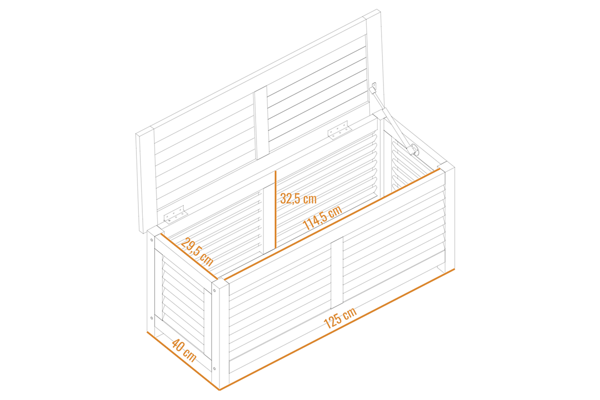 Agnes teak opbevaringsbænk 125 cm
