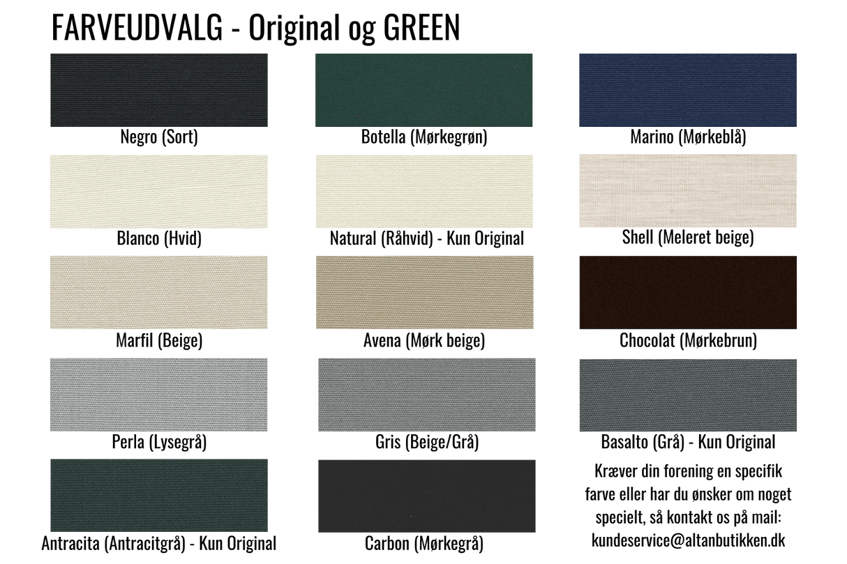 Opmåling til altansejl og farveprøver