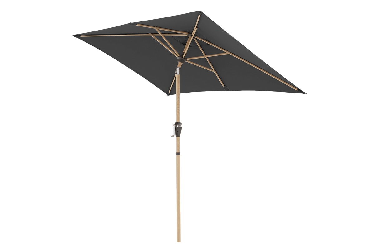 Alu wood ultra parasol med knæk 210 x 140 cm