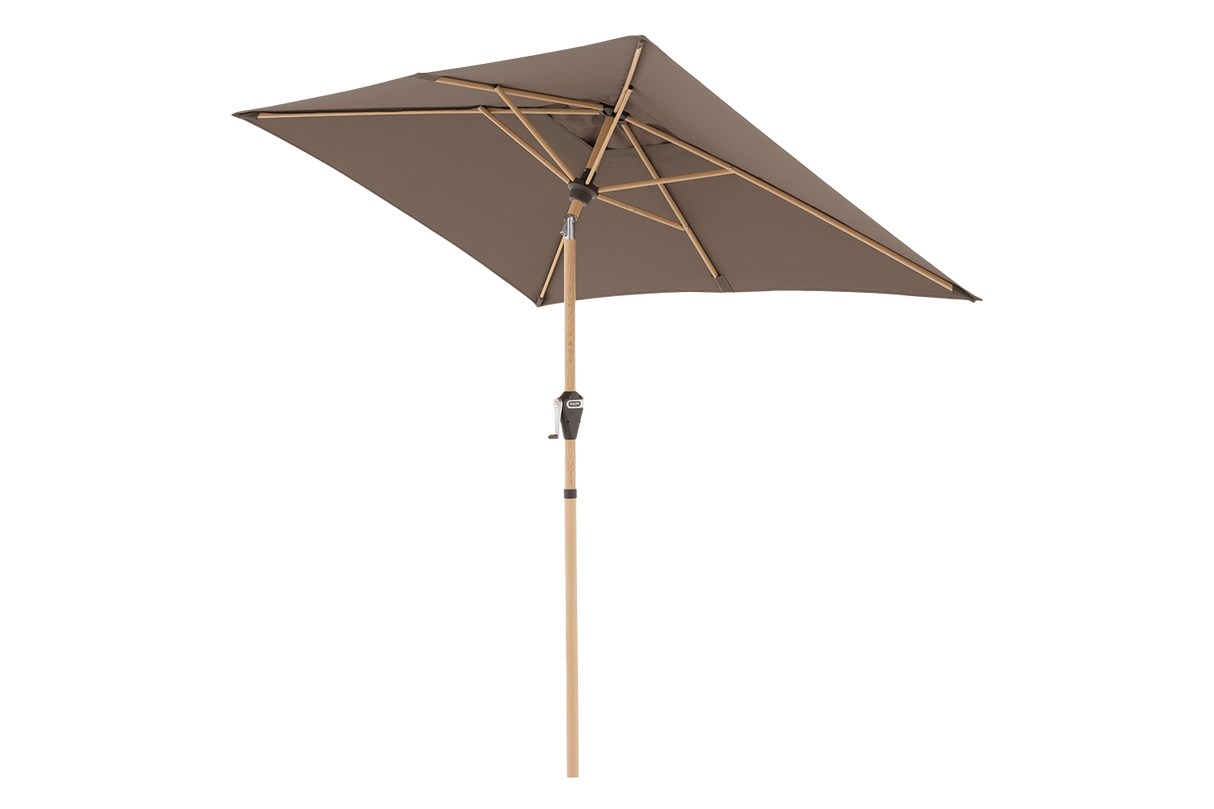 Alu wood ultra parasol med knæk 210 x 140 cm