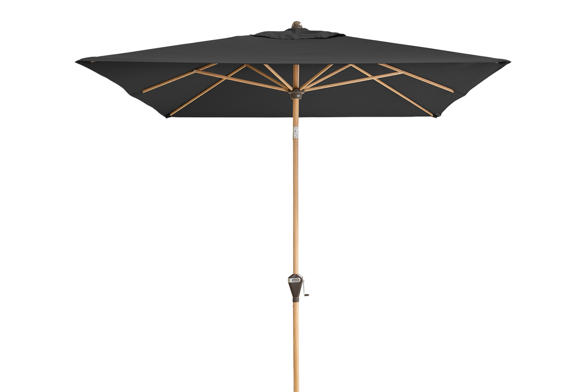 Alu wood ultra parasol med knæk 300 x 200 cm