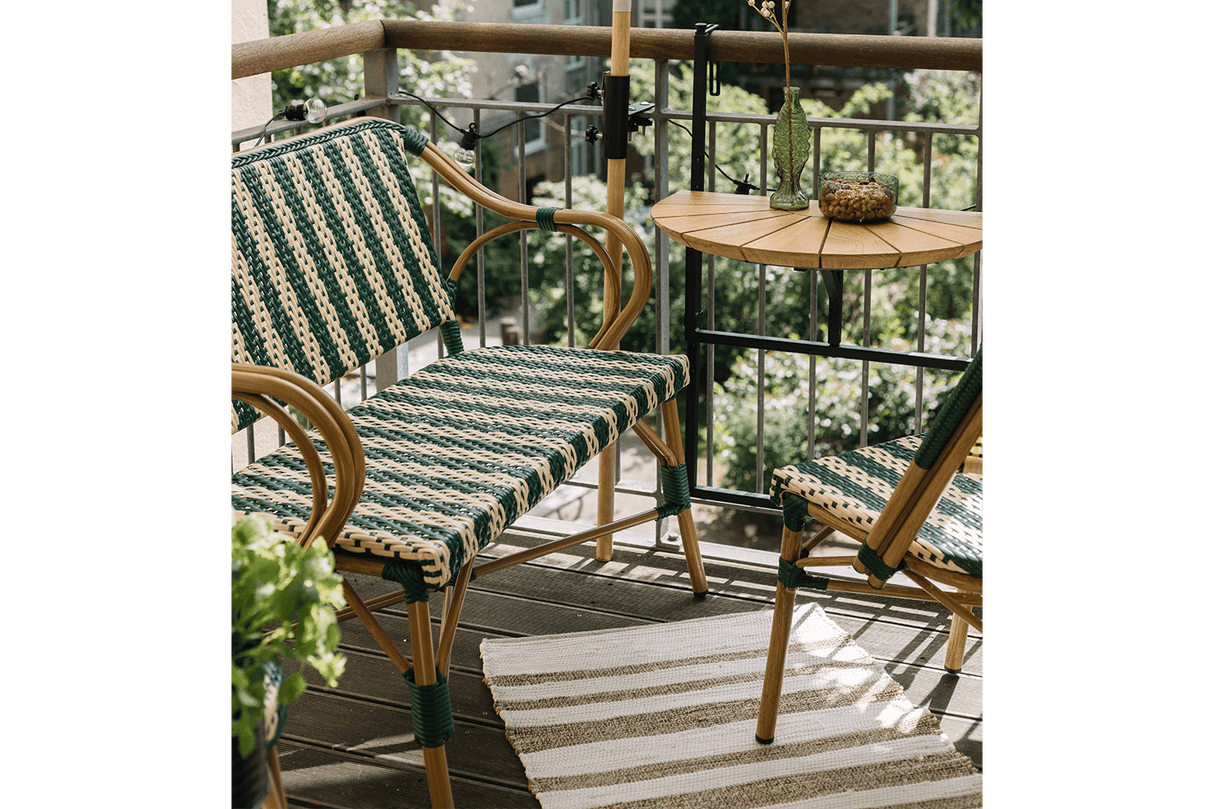 Claire fransk flet cafébænk 108 cm