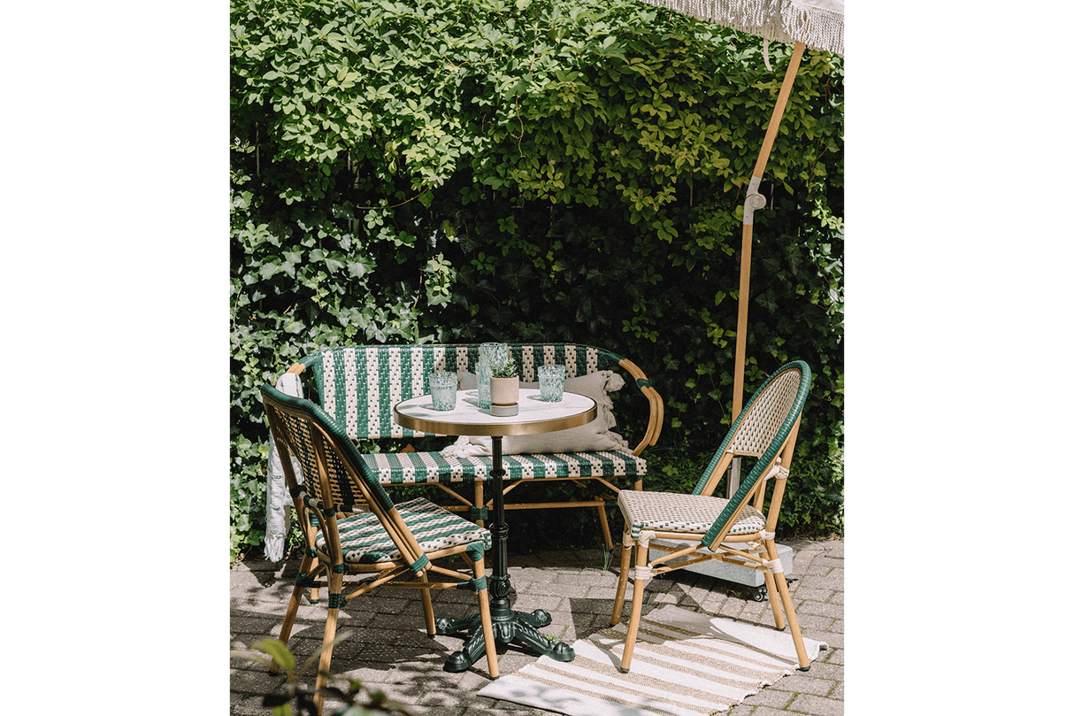 Claire fransk flet cafébænk 130 cm