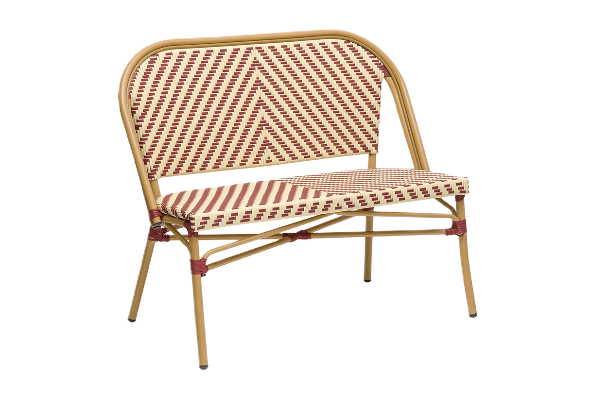 Claudine fransk flet cafébænk 108 cm