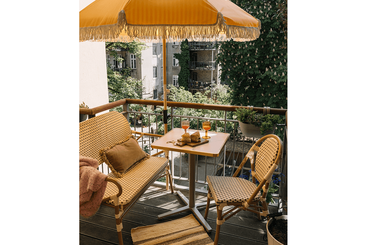 Babette fransk flet cafébænk 108 cm