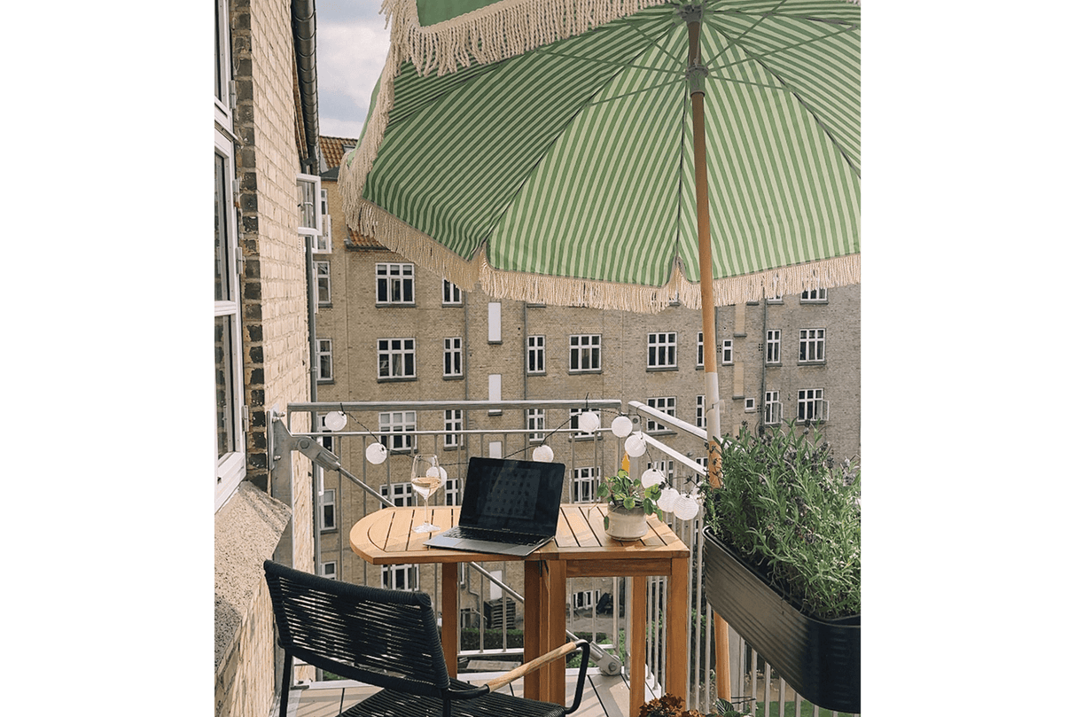 Sally dobbeltsidet parasol med knæk Ø155 / Ø180 cm