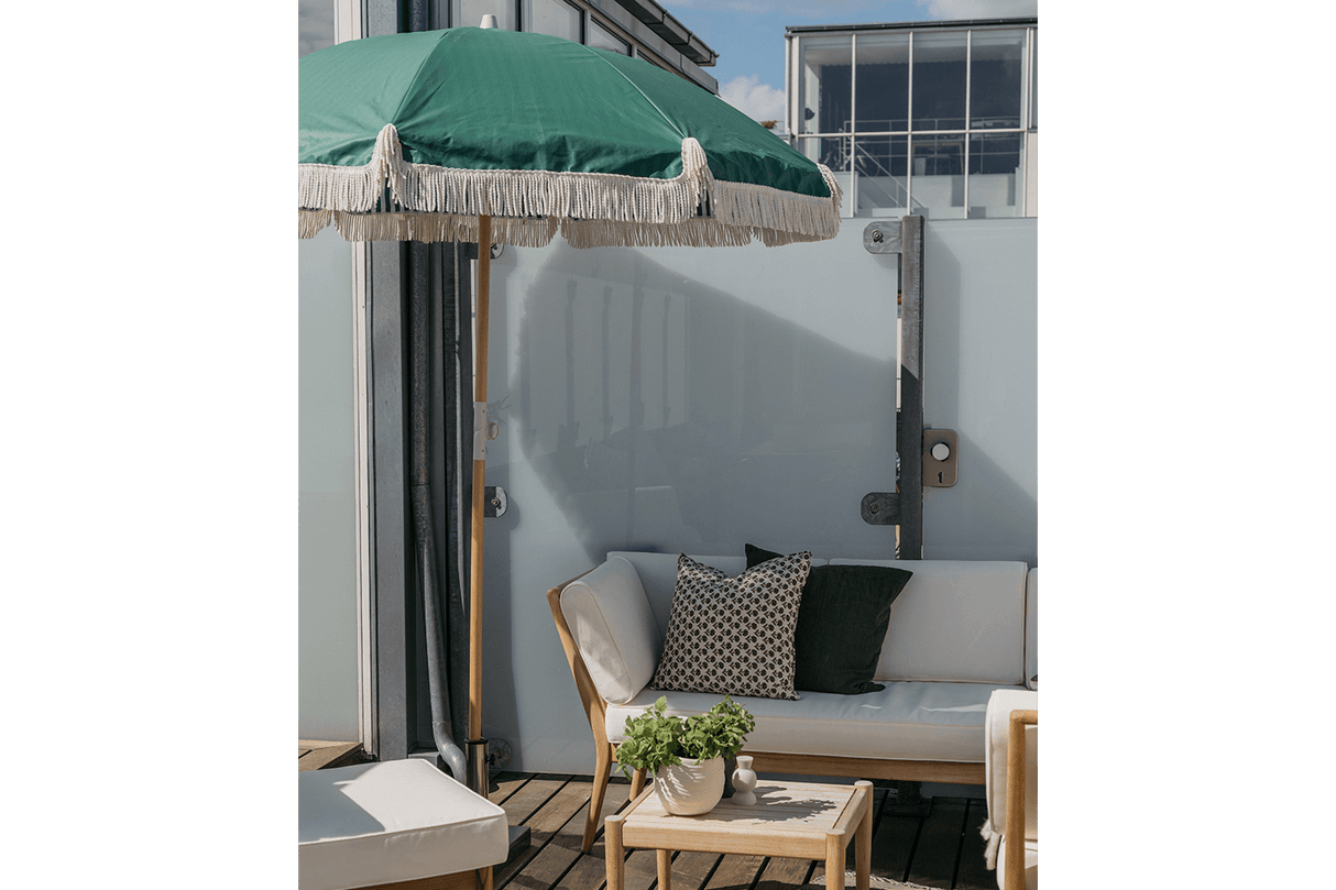 Sally dobbeltsidet parasol med knæk Ø155 / Ø180 cm