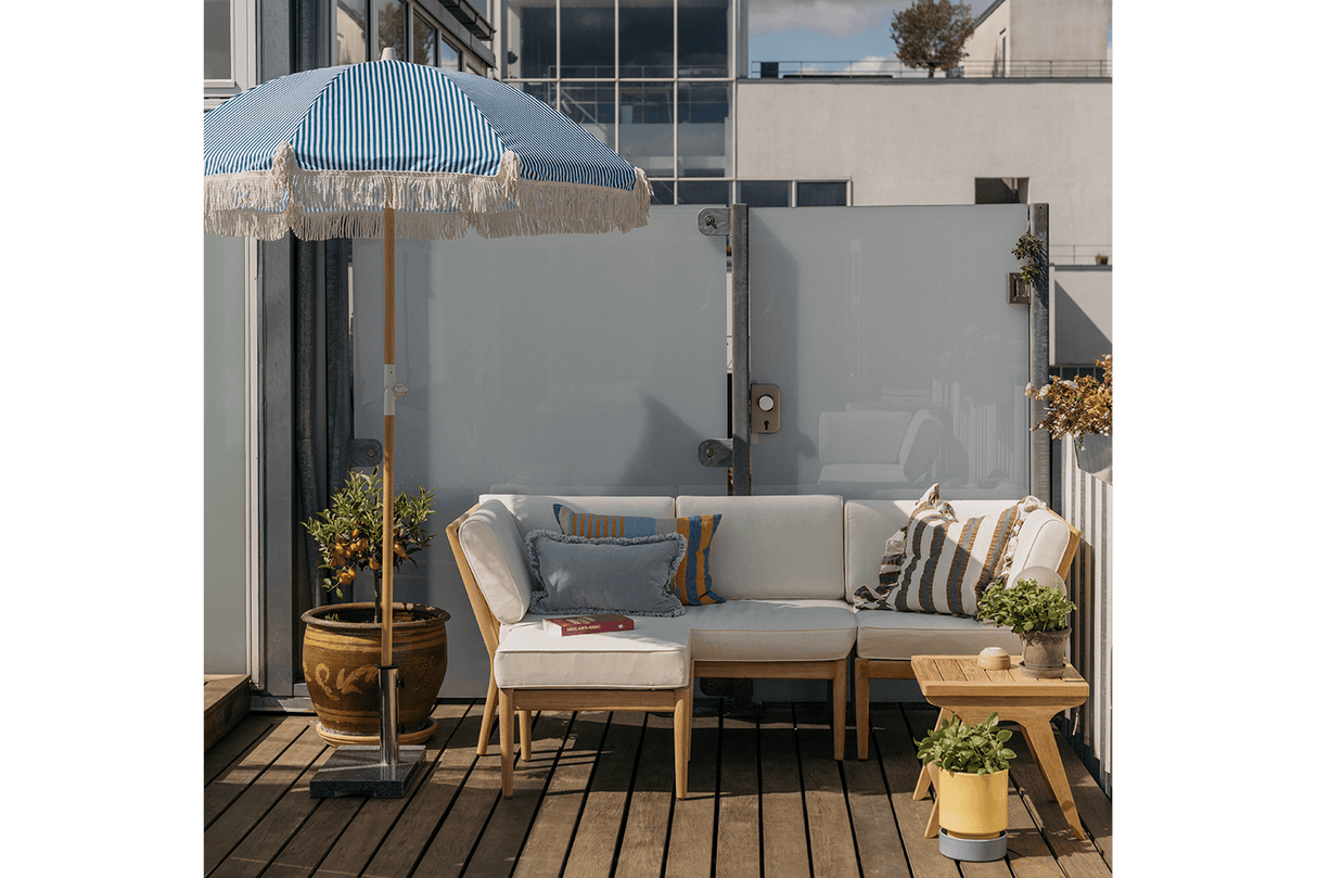 Stine stribet parasol med knæk Ø155 / Ø160 cm