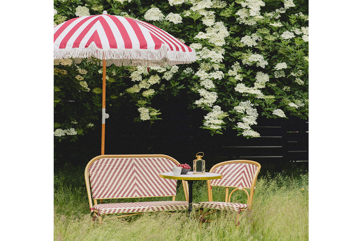 Claudine fransk flet cafébænk 108 cm