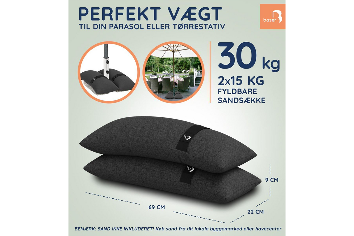Baser sandposer 15 kg x 2