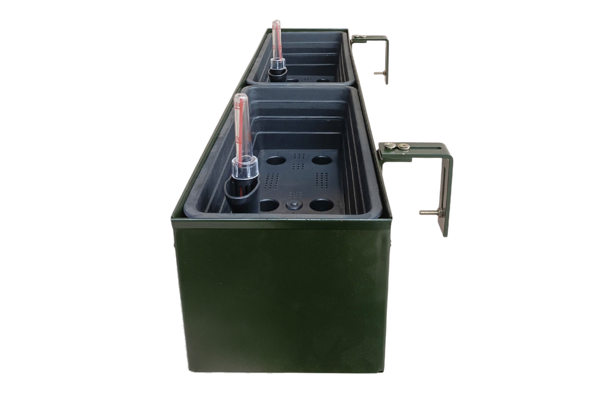 Liva mørkegrøn altankasse med selvvanding 60 / 80 / 100 cm