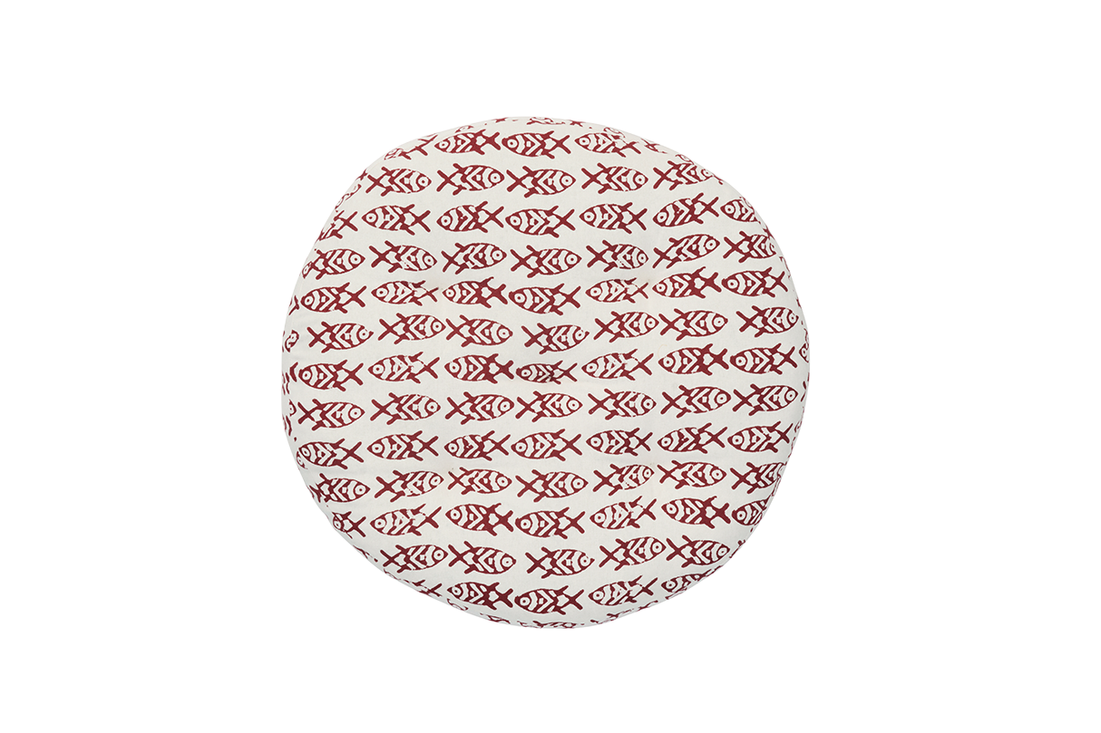 Rund siddehynde med print Ø45cm