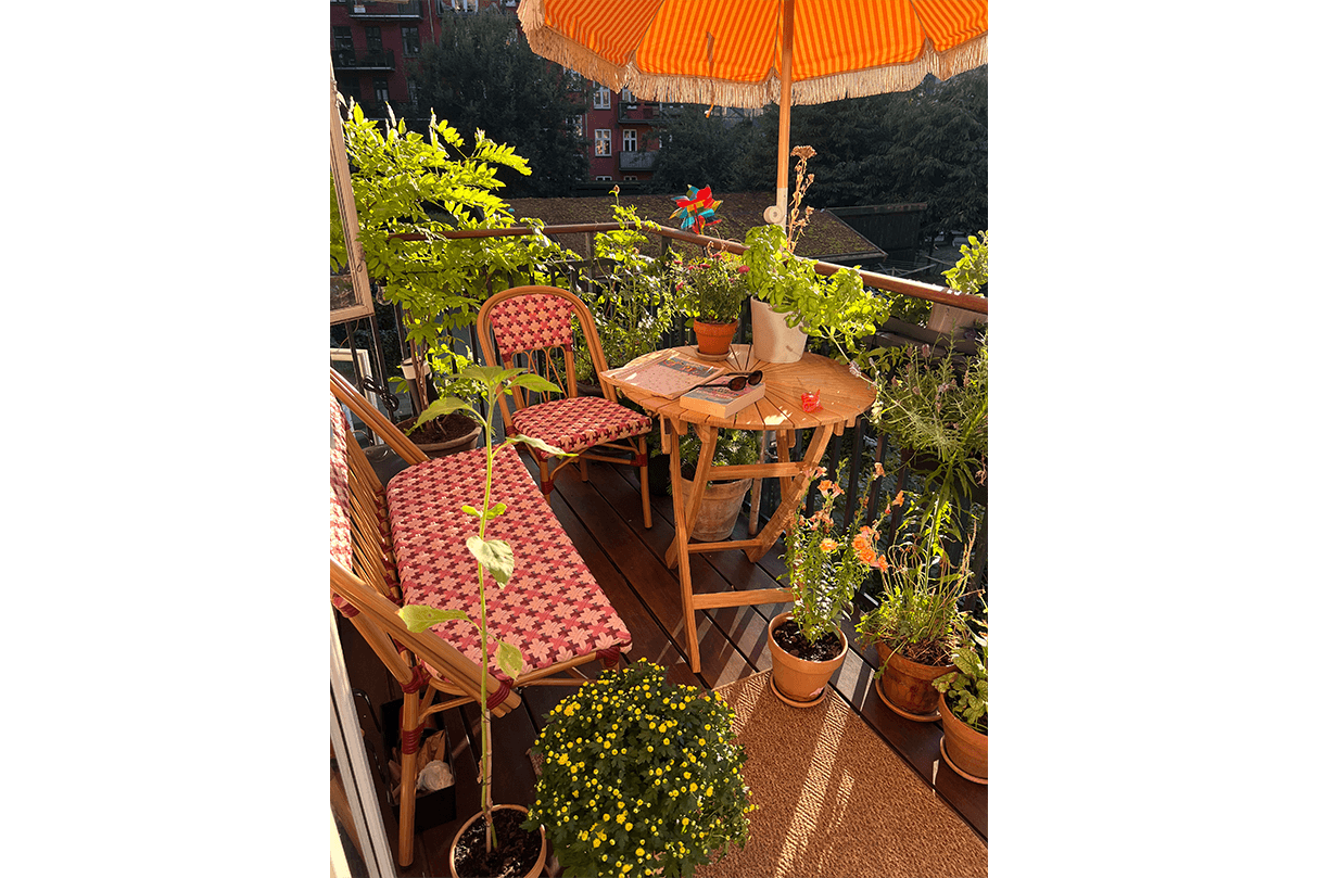 Soline fransk flet cafébænk 107 cm