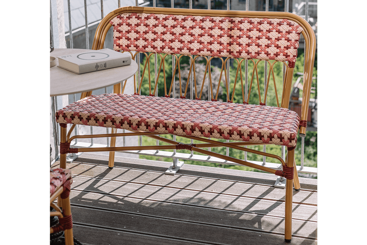 Soline fransk flet cafébænk 107 cm