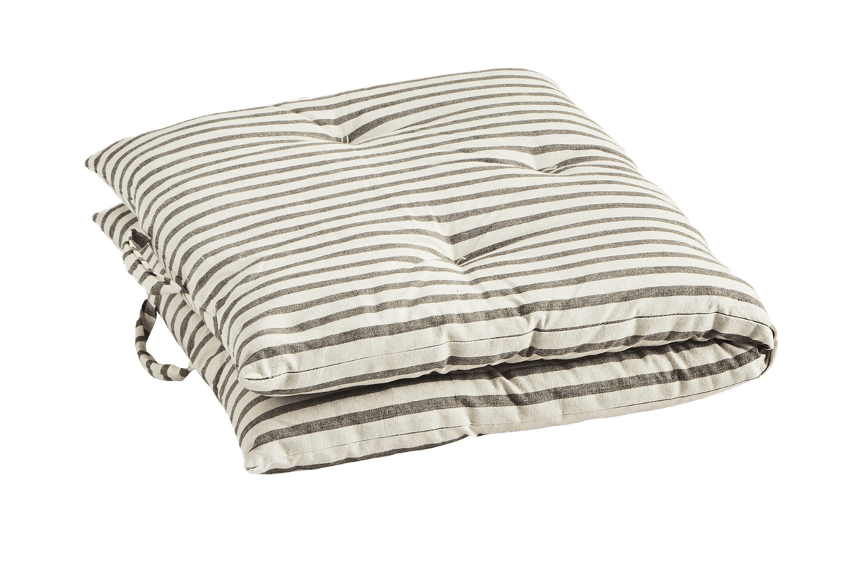 Offwhite / grey stribet madras 60 x 100 cm