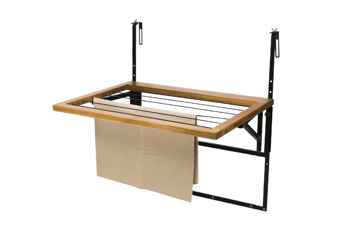 Alma teak hængebord med tørrestativ 100 x 60 cm