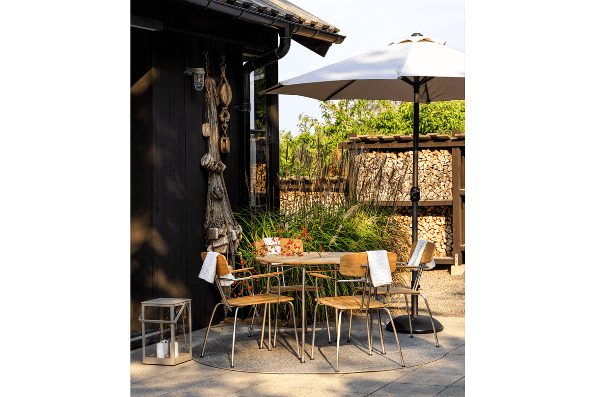 Cambre ensfarvet parasol med knæk Ø200 cm