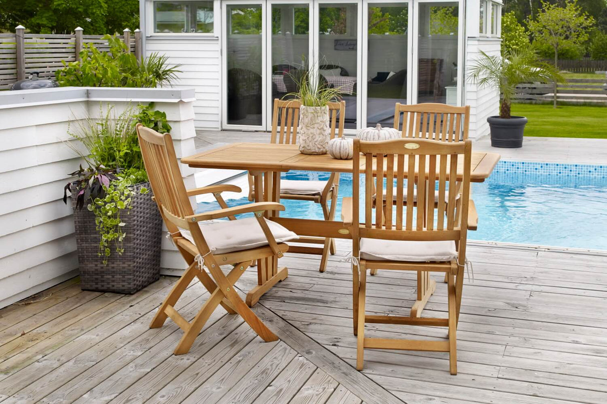 Cornelia teak bord med udtræk 110 - 150 cm