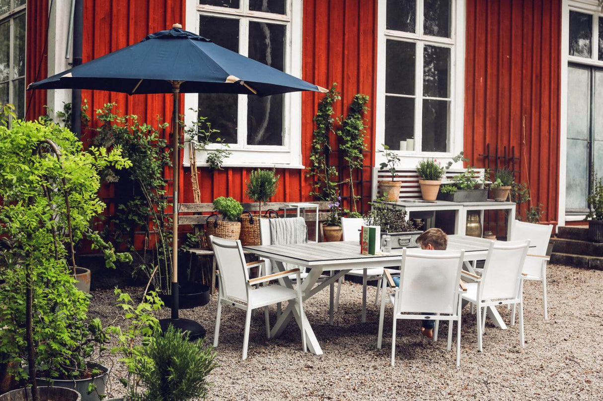 Trieste ensfarvet parasol med knæk Ø250 cm