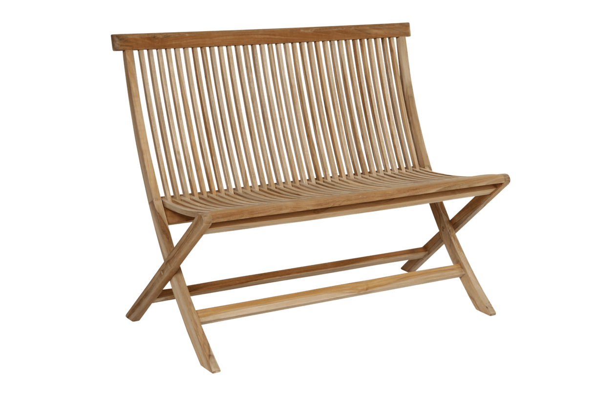 Turin teak bænk med ryglæn 110 cm