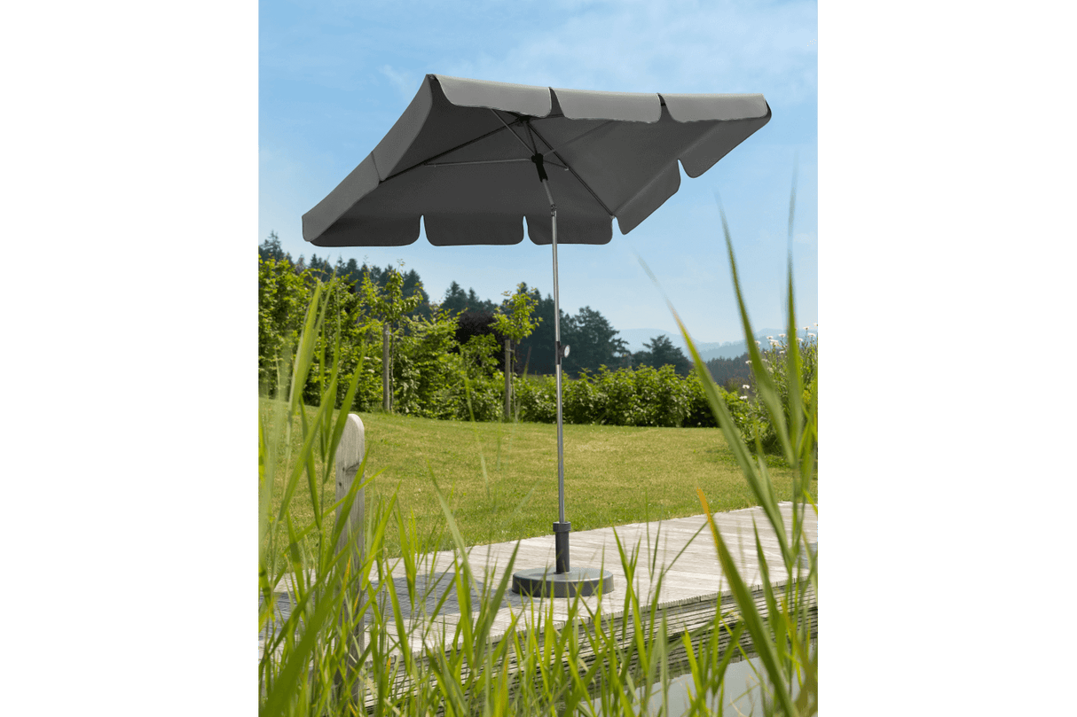 Locarno ensfarvet parasol med knæk 180 x 120 cm