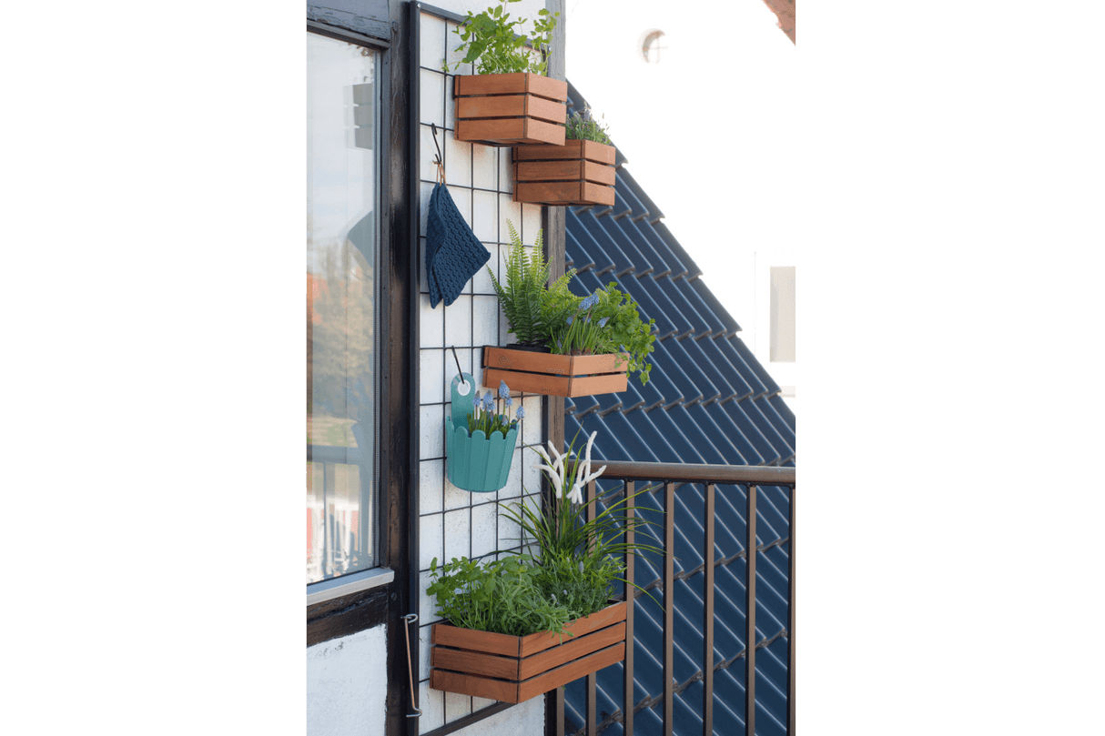 Mille teak plantekasse til gitter 30 x 17 cm