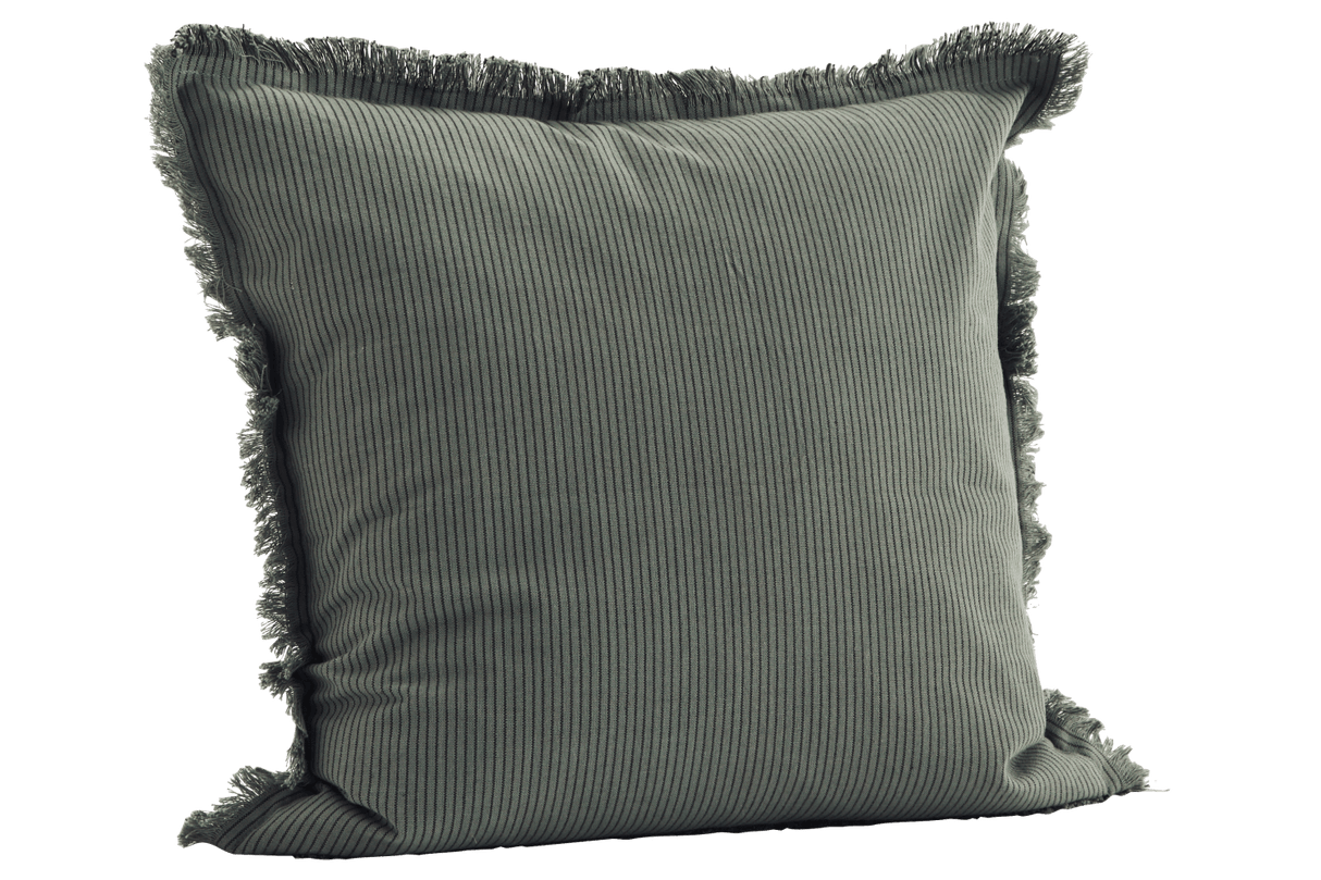 Nålestribet pudetræk med frynser 50 x 50 cm