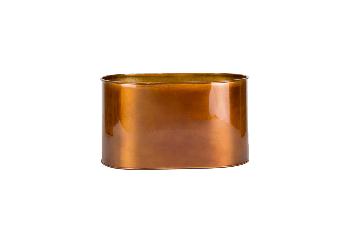 Ovalina kobber plantekasse til gitter 30 x 17 cm