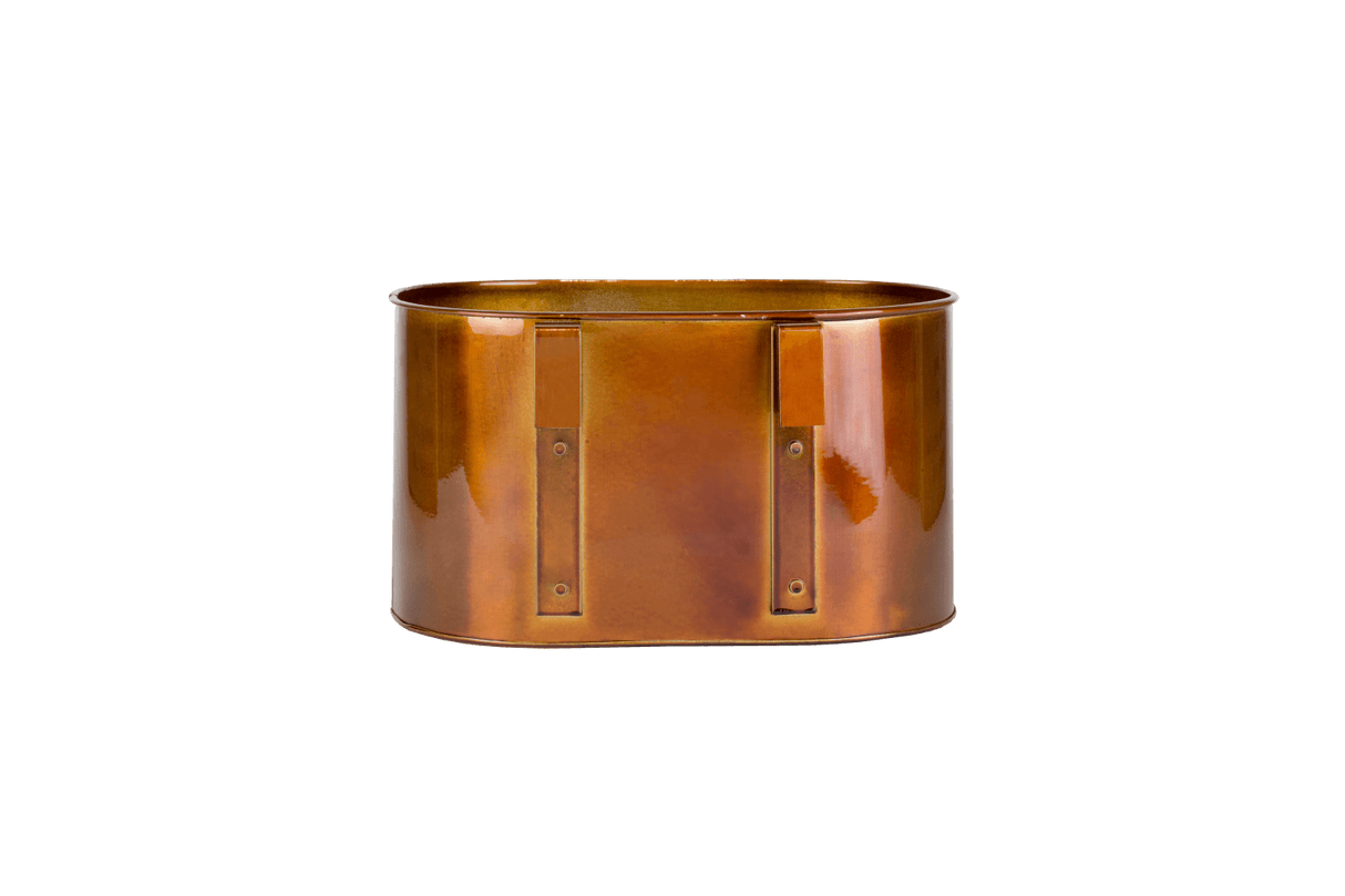 Ovalina kobber plantekasse til gitter 30 x 17 cm