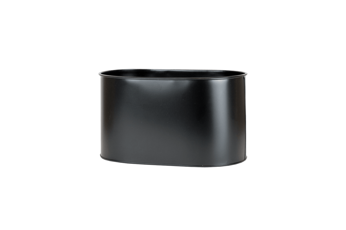 Ovalina sort plantekasse til gitter 30 x 17 cm