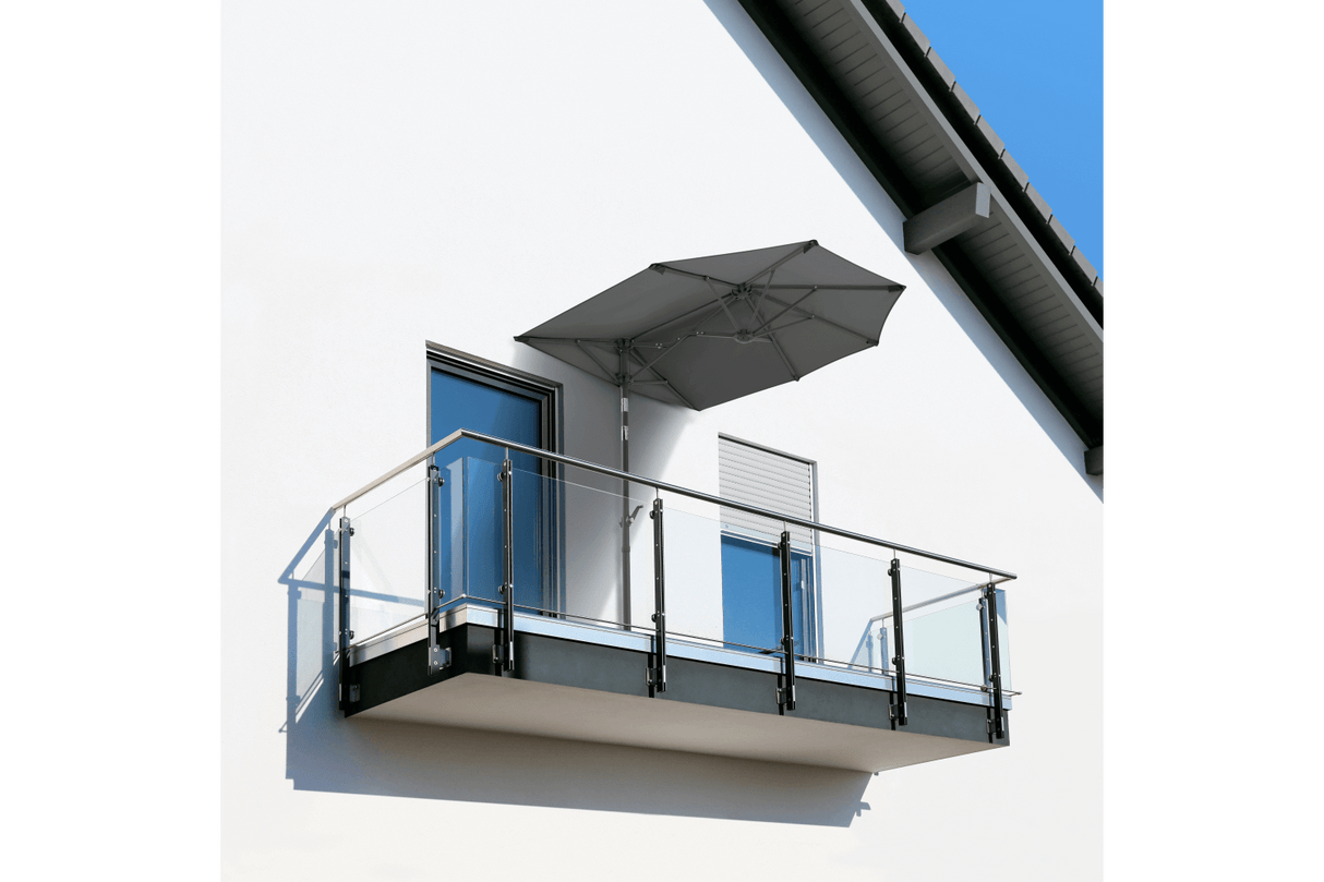 Salerno ensfarvet parasol med knæk 150 x 150 cm