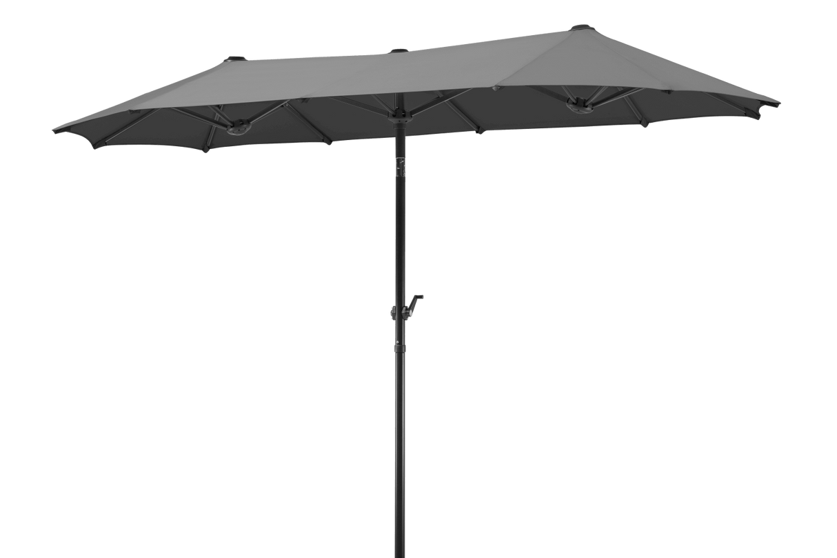 Salerno ensfarvet parasol med hejs og knæk 300 x 150 cm