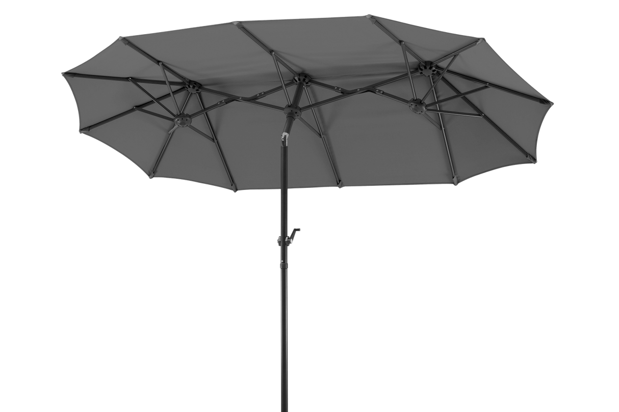 Salerno ensfarvet parasol med hejs og knæk 300 x 150 cm