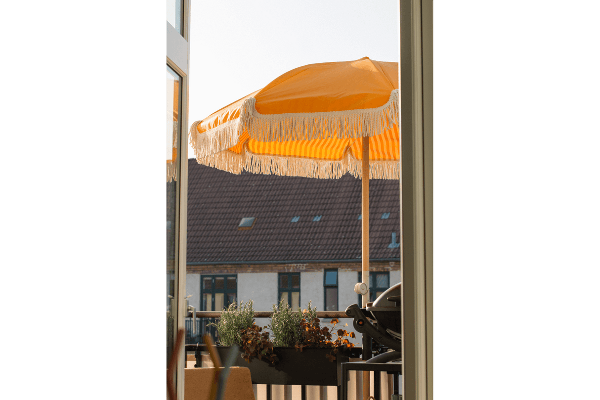 Sally dobbeltsidet parasol med knæk Ø155 / Ø180 cm