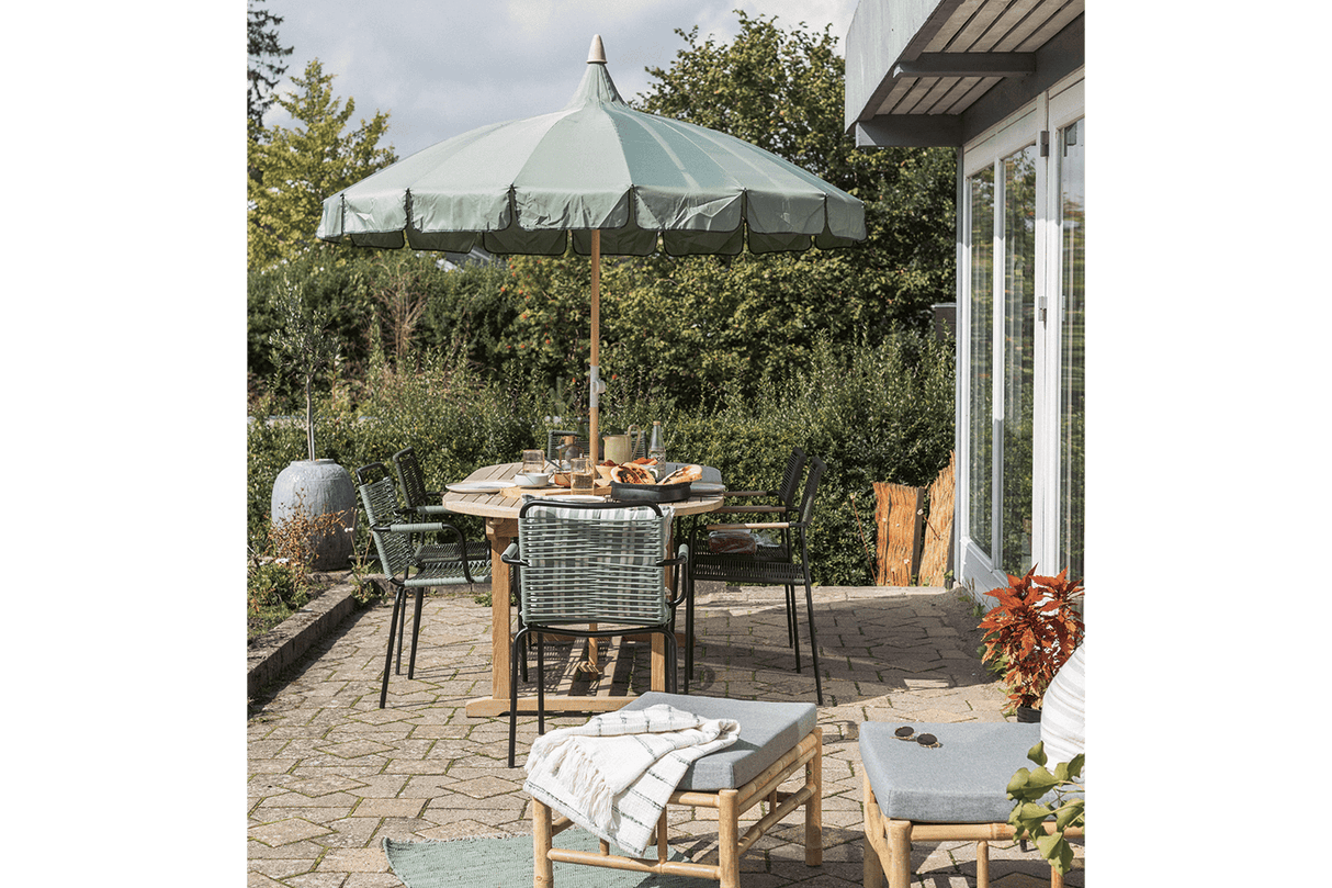 Aisha ensfarvet parasol med knæk Ø200 cm