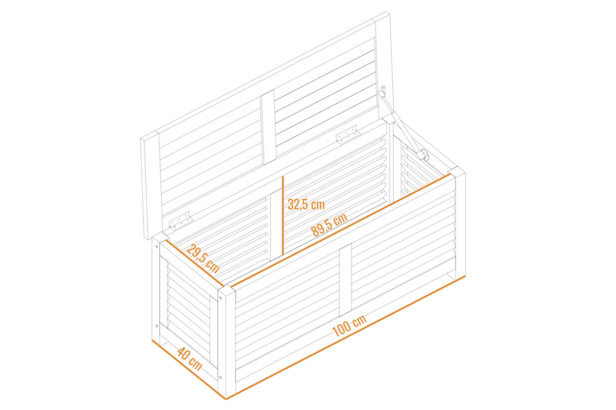 Agnes teak opbevaringsbænk 100 cm
