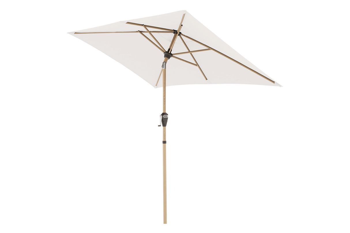Alu wood ultra parasol med knæk 210 x 140 cm