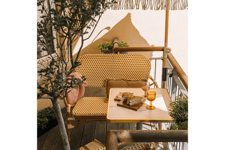 Babette fransk flet cafébænk 108 cm