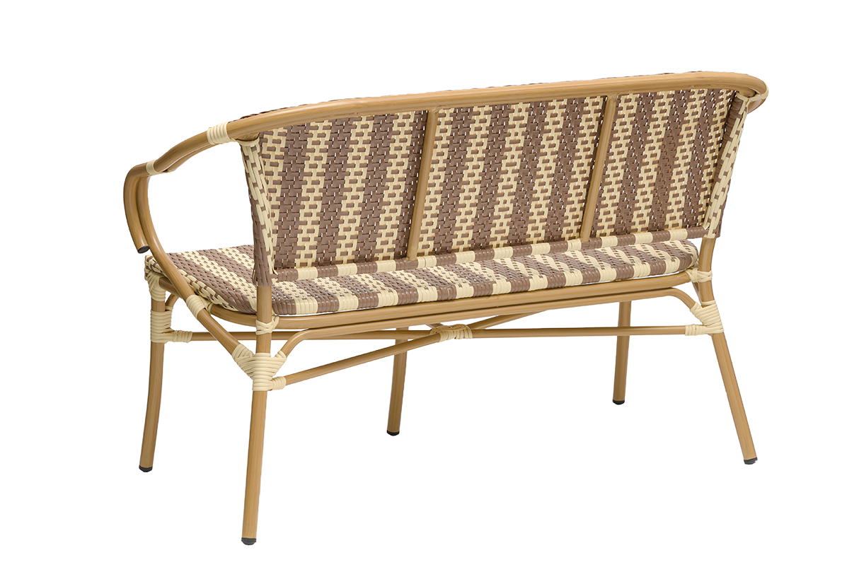 Claire fransk flet cafébænk 130 cm
