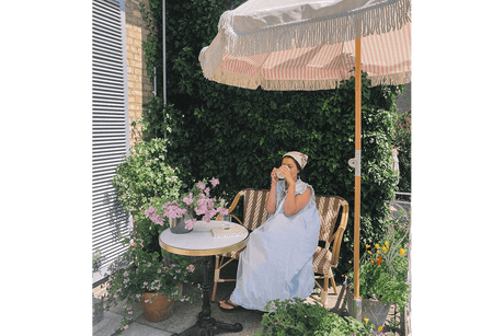 Claire fransk flet cafébænk 108 cm