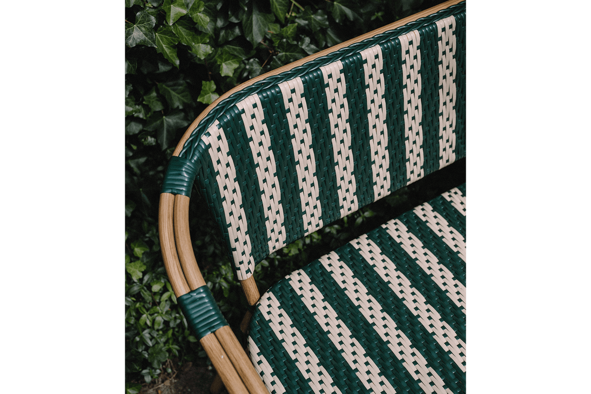 Claire fransk flet cafébænk 130 cm