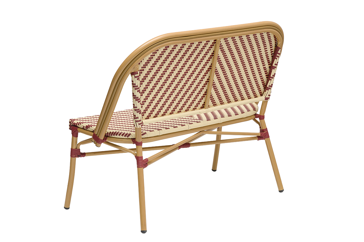 Claudine fransk flet cafébænk 108 cm