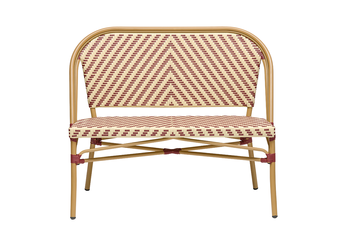 Claudine fransk flet cafébænk 108 cm