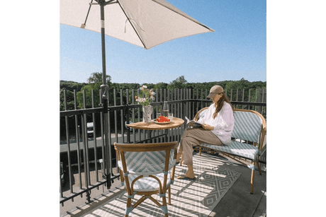 Claudine fransk flet cafébænk 108 cm