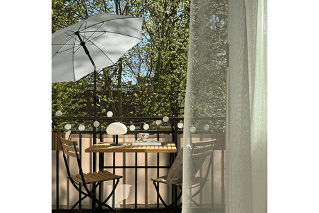 Ellen ensfarvet parasol med knæk Ø130 cm