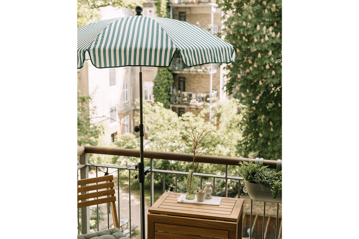 Jamila stribet parasol med knæk Ø130 cm