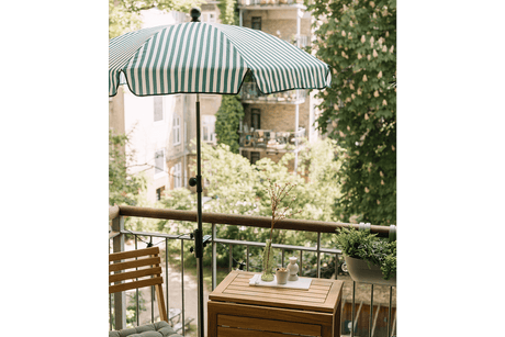 Jamila stribet parasol med knæk Ø130 cm
