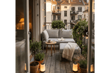 Luna aluminium lounge puf / bord