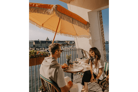 Sally dobbeltsidet parasol med knæk Ø155 / Ø180 cm