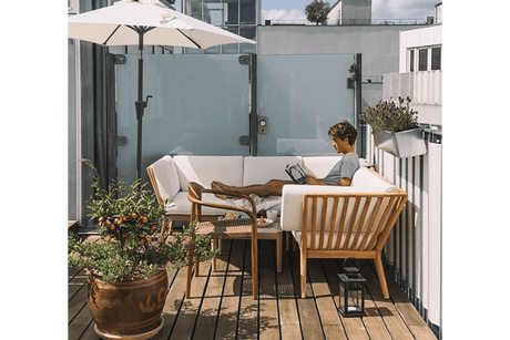 Sienna teak high back loungesofa - venstre